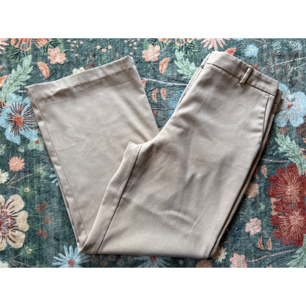 Zara Women Tan Beige Wide Leg High‎ Rise Dress Pants Trousers Size Medium